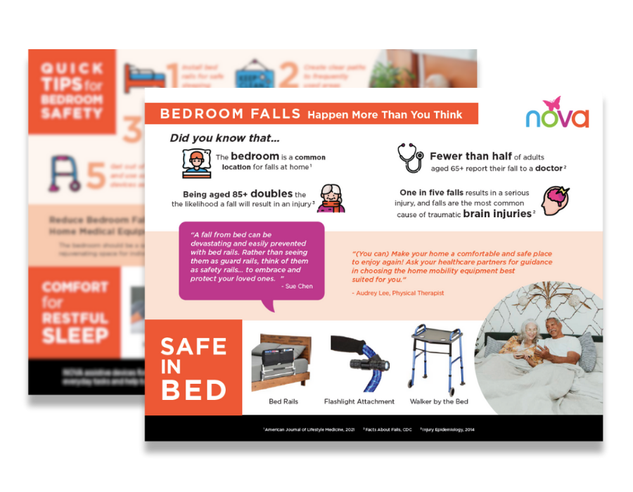 Nova's safe bedroom flyer highlights the importance of fall prevention.