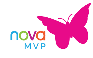 NOVA MVP Training Program logo featuring a pink butterfly.